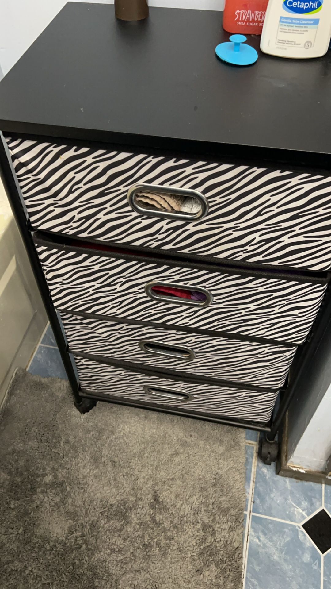4 Drawer Storage Table With Wheels