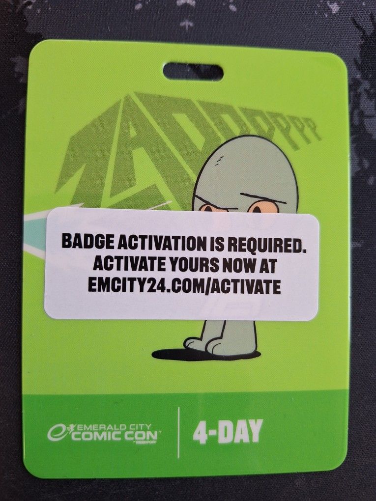 Emerald City Comic Con ECCC 4-day Pass Badge In Hand (Not Yet Activated)