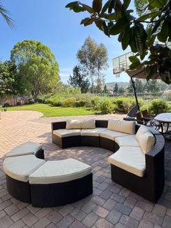 Outdoor Wicker Patio Sectional Sofa Set – Modular