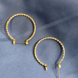 Large Silver Colored Hoop Earrings 