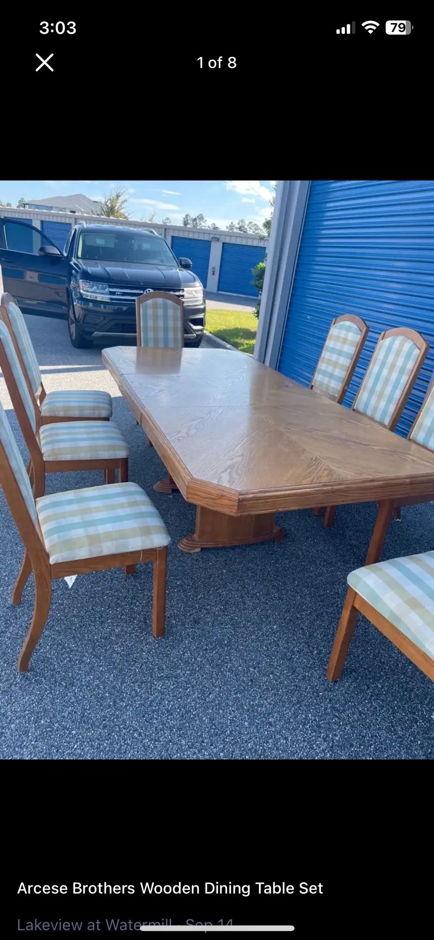 Arcese Brothers Wooden Dining Table Set -8 Chair