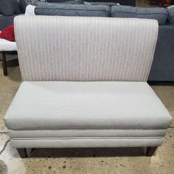 Polyester Upholstered Beige/Beige Stripe Bench (New)