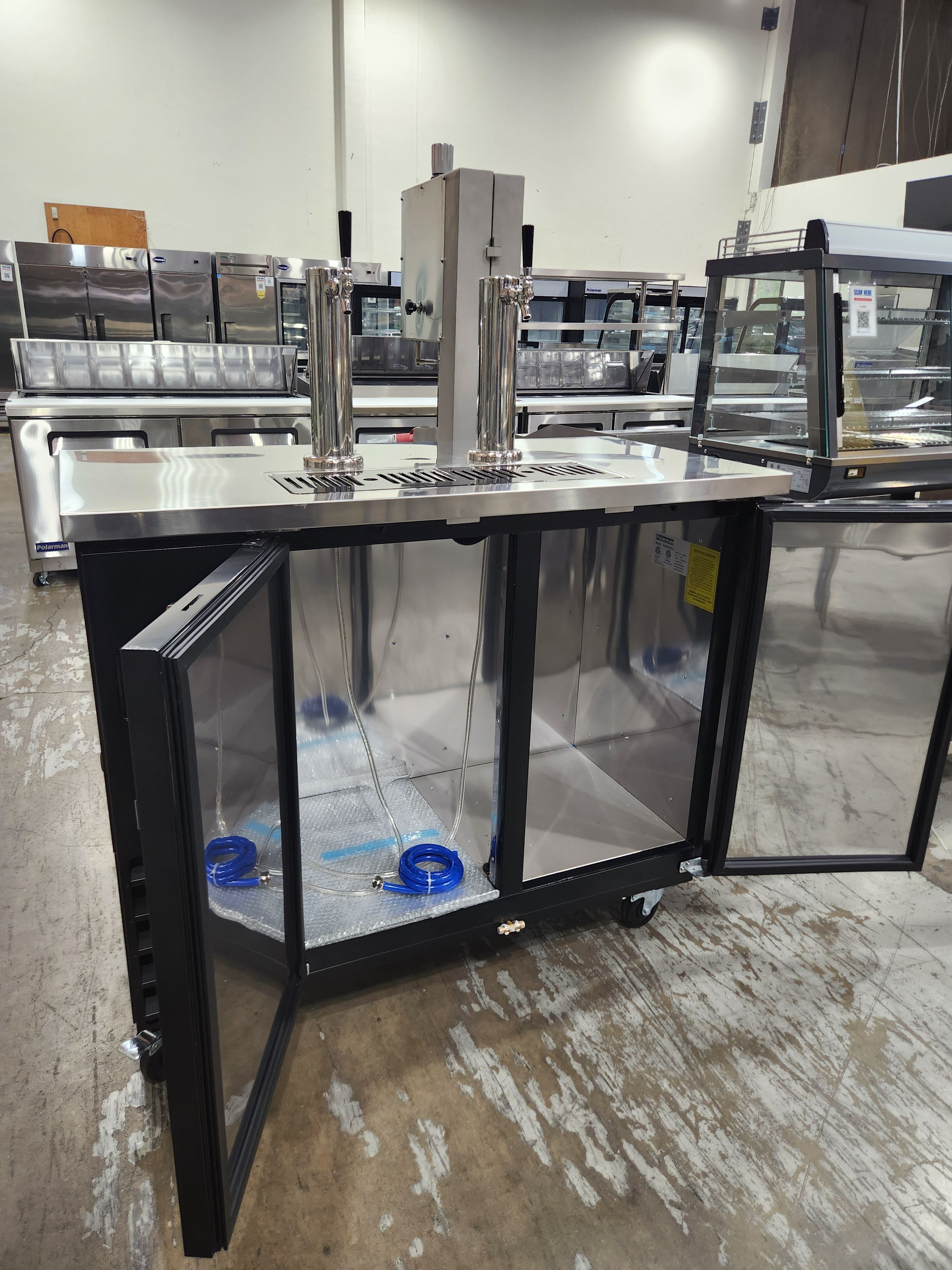 Polarman 49 1/8" PLM-BCBD2-2 (2) Single Tap Black Kegerator Beer Dispenser