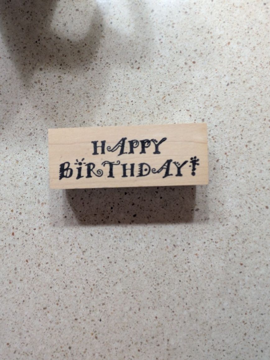 Happy Birthday rubber stamp