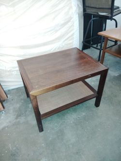 Mid-century modern coffee table with label awesome
