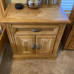 **2** Solid Wood Nightstand with Storage – Gently Used