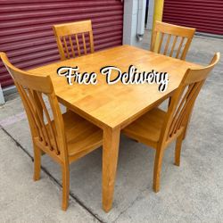 Dining Set Table and 4 Chairs All Wood