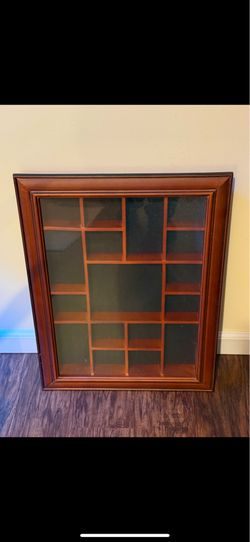 Wooden 17 Compartment Display Box with glass door