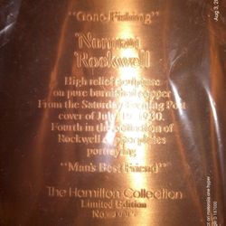 Norman Rockwell Copper Old Fisherman Collectible