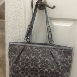 Coach Signature Metallic Tote 