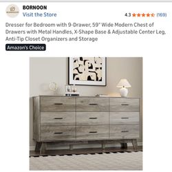 Modern Gray 9-Drawer 