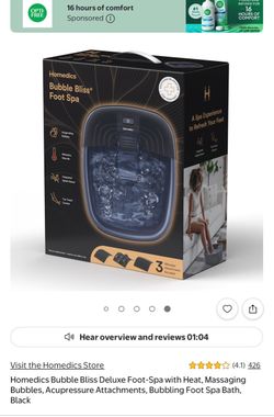 Homedics Bubble Bliss Deluxe Foot-Spa with Heat, Massaging