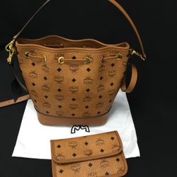 MCM Dessau Drawstring Bag in Visetos Size Medium