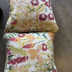 Floral Patterned out door Cushions. Look brand new. $3/ each.