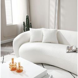 Luxury Half Moon Teddy Curved Cloud Couch 