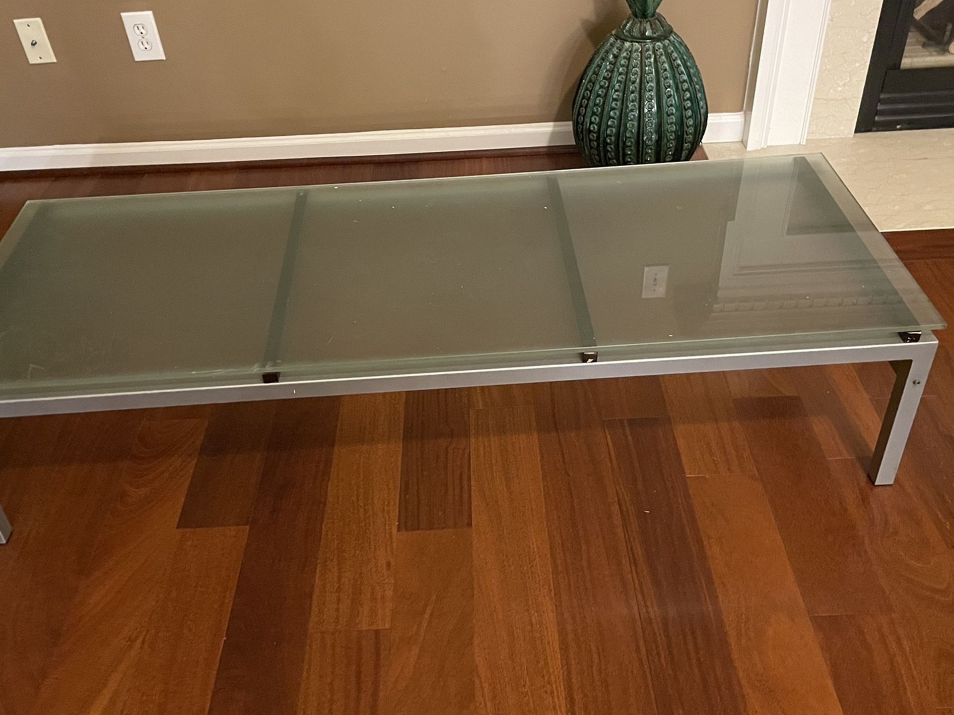 Beautiful Glass Table With Metal Frame