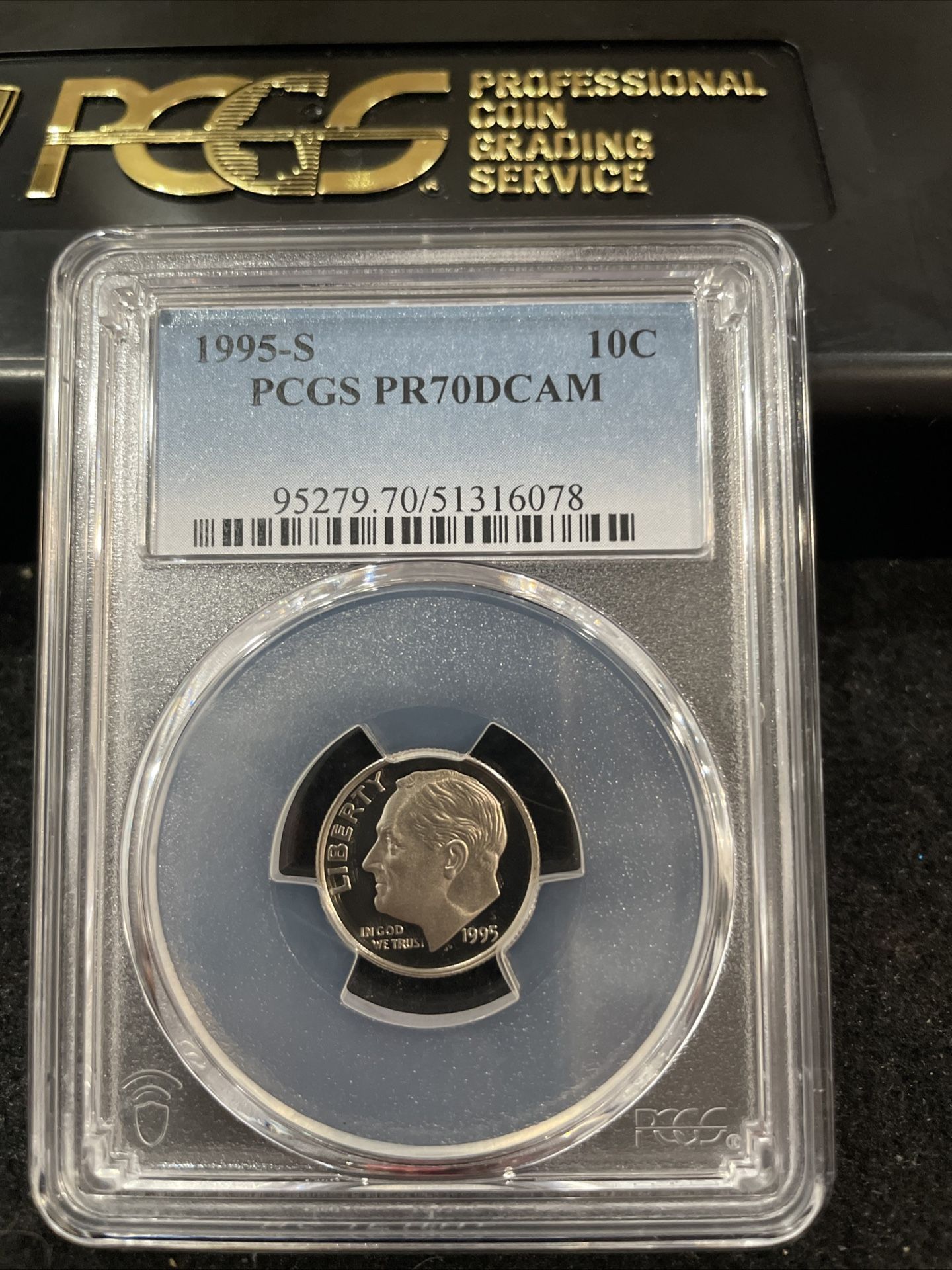 1995 S Gem Proof Perfect Graded Roosevelt Dime Graded At PR70 T-3