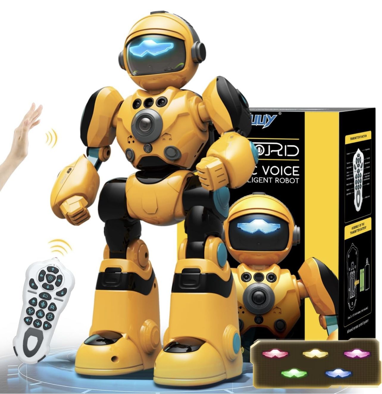 RC Robot Toys for Kids Ages 3 4 5-7 Year Old Magic Record Voice Function, Remote Control Robots Toy for Boys and Girls Programmable Music Dance Intera