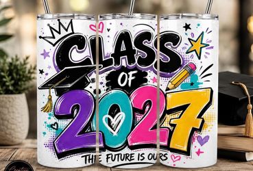Class of 2027 Skinny 20oz Tumbler with Straw