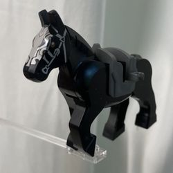 LEGO 10352c01pb02 Black Horse 2012 Movable Legs Red Eyes Gray Bridle LOTR Ringwraith (Nazgûl’s Horse) W/ Gray Saddle Rare Collectors Item!