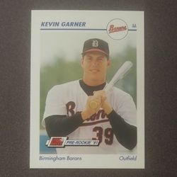 Impel 1991 Kevin Garner Birmingham Barons #60 Pre-Rookie Baseball Card Line Drive Minor Southern League AA Vintage Collectible Sports