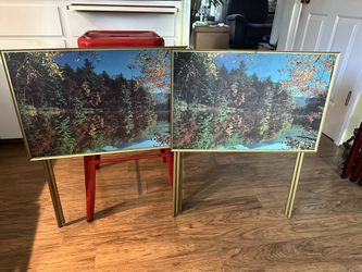 Vintage TV Stands Lake Landscape