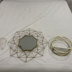Gold Geometric Wall Decor Set