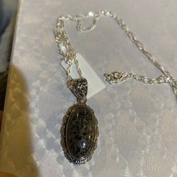 Natural Yooperlite Silver Necklace - New!