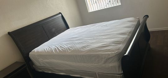 Brand New Sleigh Bed With Brand New Queen Mattress