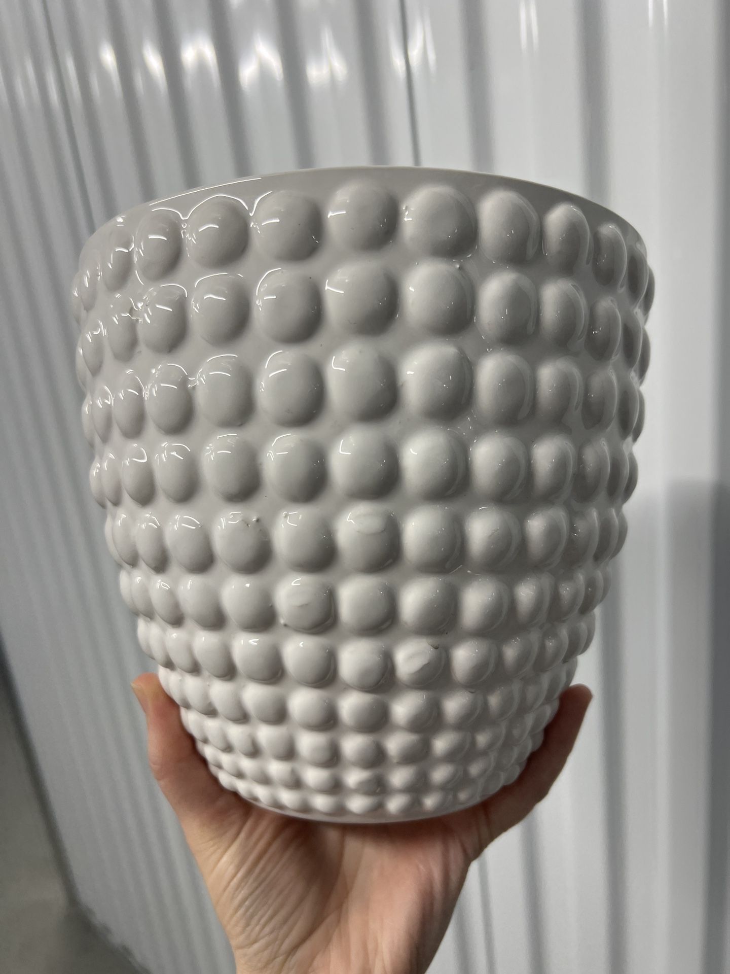 White Bubble Ceramic Planter
