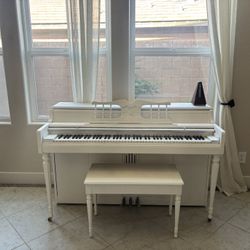 White Elegant Tradional Standup Piano