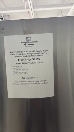 LG Studio 27 cu. ft. French Door Refrigerator