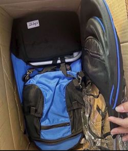 ClevrPlus Cross Country Baby Backpack Carrier, Blue, Toddler Hiking Backpack with Comfortable Seat, Adjustable Straps & Belt, Foldable Frame Lightweig