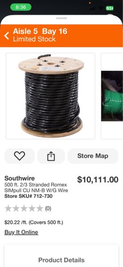 brand new straight from store Romeo NM wire
