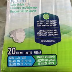 Prevail NU-FIT Adult Briefs (Large) – 20 Count – Maximum Absorbency