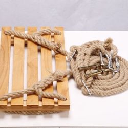 Wood Tree Swing, Adjustable Wooden Swing Set for Adults and Kids