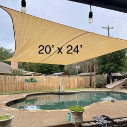 20X24 BEIGE Rectangle Sunsail Sunshade