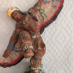 Native American "Eagle Spirit" Apache Indian Chief W/Head Dress Dancing By Visions Statue Figurine