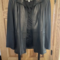 LEATHER COAT - NINE WEST Women’s XL - LIKE NEW