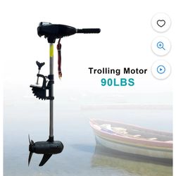 90 lbs Thrust 8 Speed ​​Electric Outboard Trolling Motor with Adjustable Handle, Suitable for Saltwater and Freshwater Fishing Boats Stern Installatio