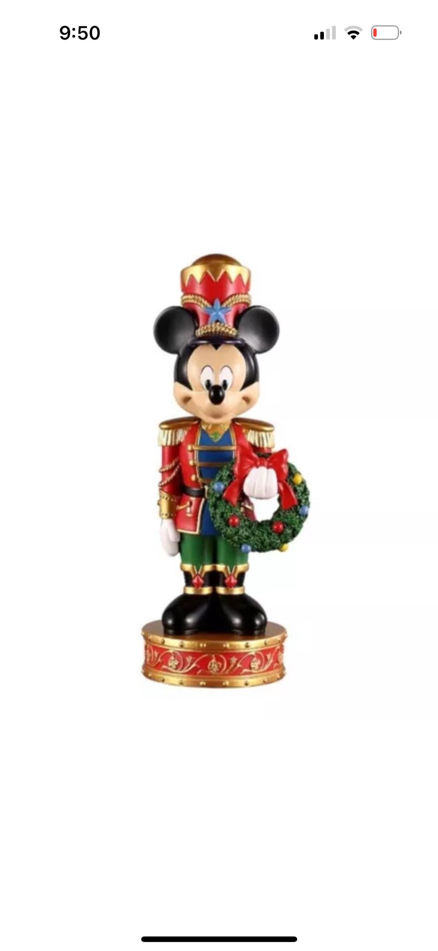 DISNEY MICKEY AND MINNIE MOUSE NUTCRACKER Decoration 15in NEW