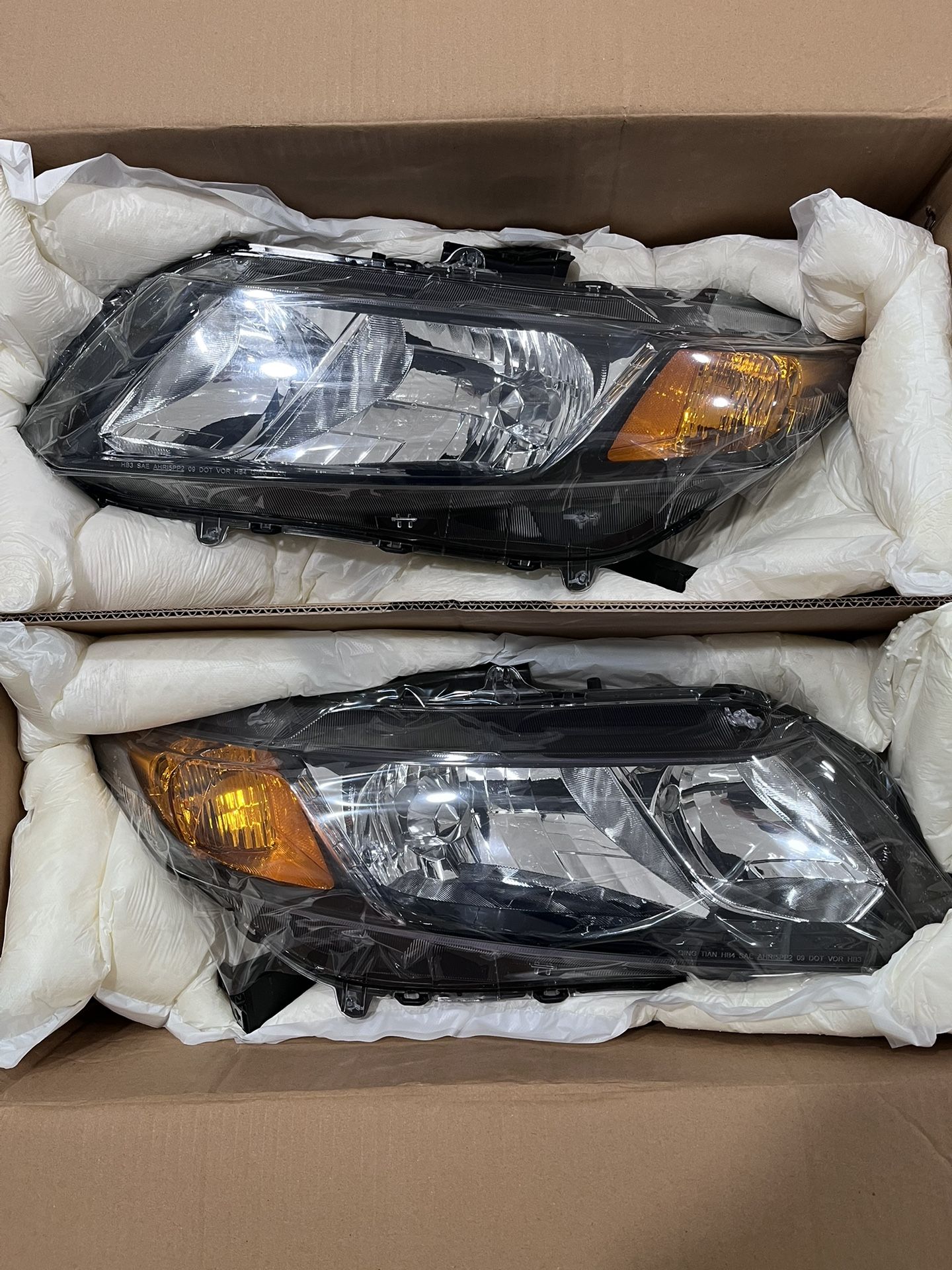 Civic Black Amber Headlights
