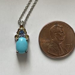 Sleeping Beauty Turquoise and Tanzanite Necklace 