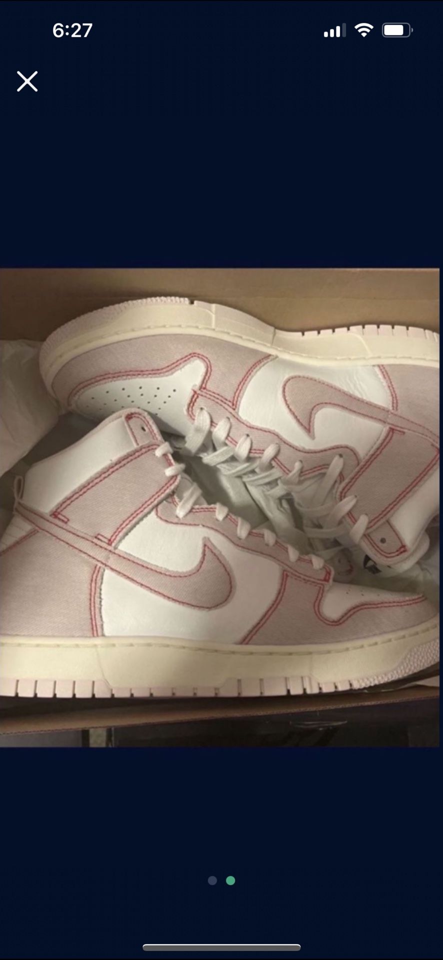 Size 9 Nike Dunk HI 1985 Barely Rose Denim Pink Summit White Men Casual Shoe DQ8799-100