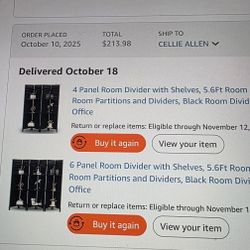 One four and one six room divider with Shelves 