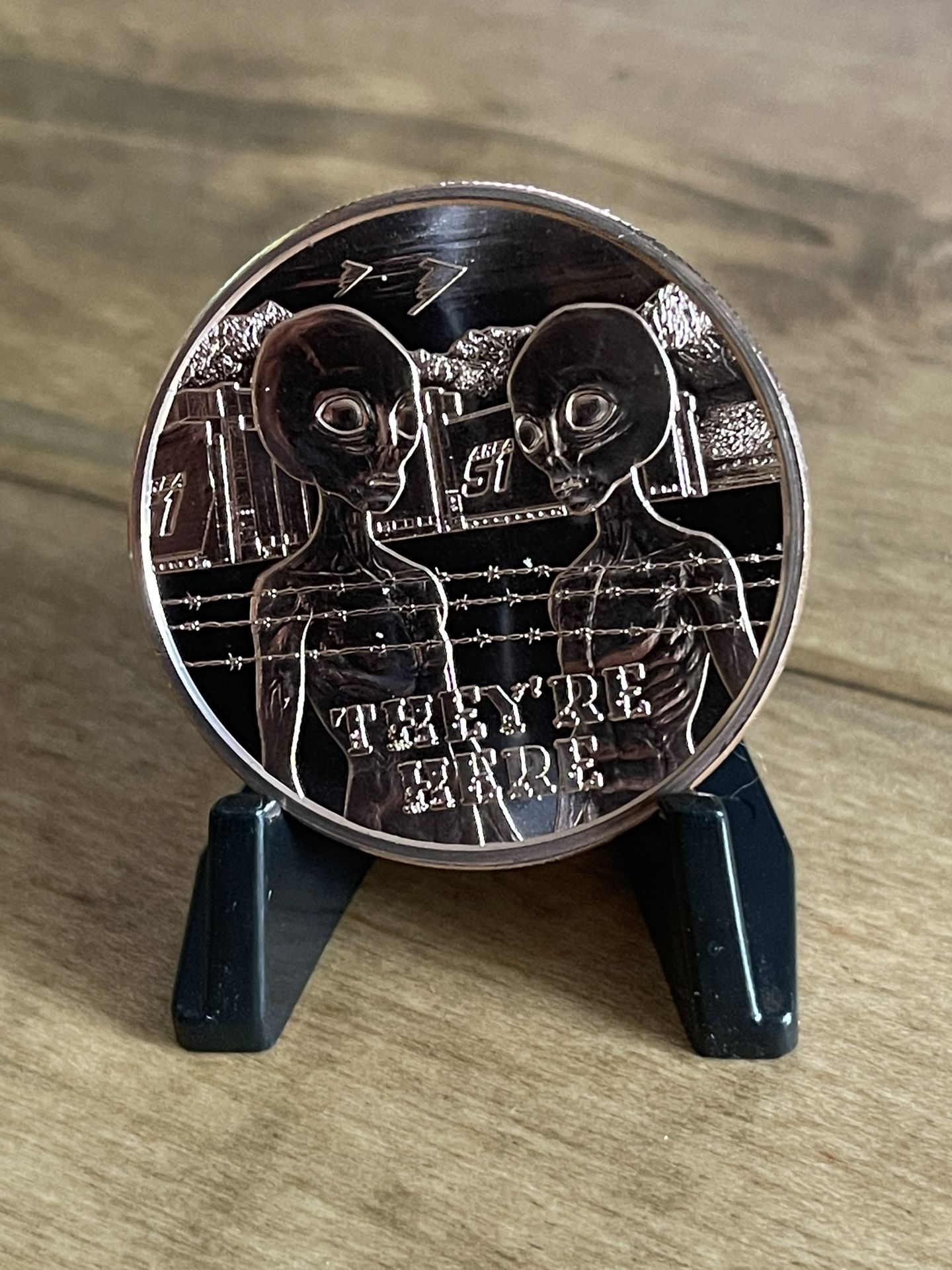 Area 51 Alien “They're Here” 1 oz .999 Fine Copper Round