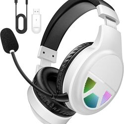 USB Gaming Headphones with Noise Canceling Microphone, Bluetooth 5.4, RGB Lights, 60H Battery Headsets