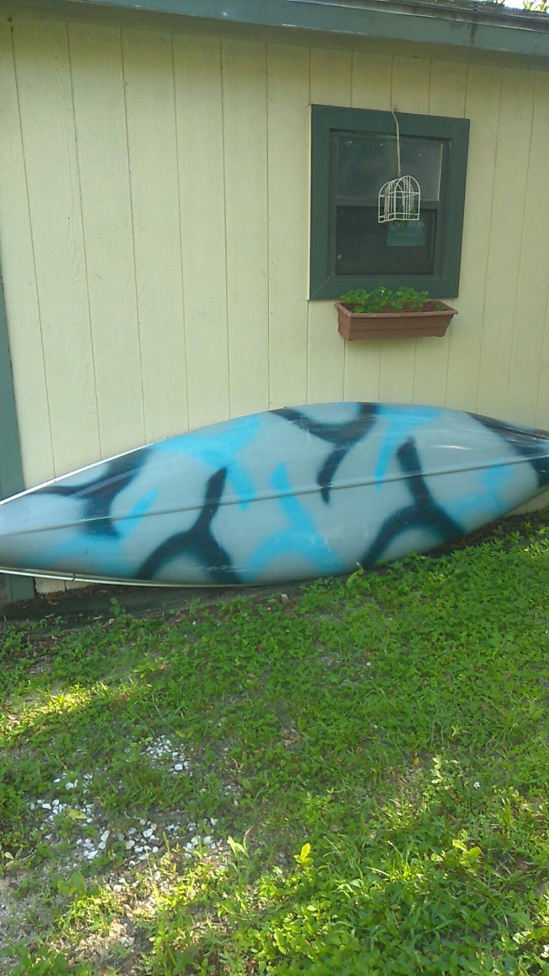 Indian River 12 foot fiberglass canoe with paddles
