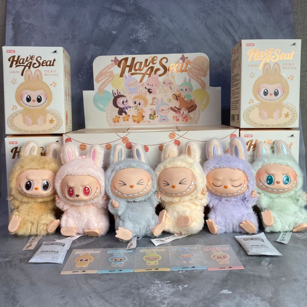 Labubu Have A Seat V2.0 Key charm Plush Pendants Whole Set