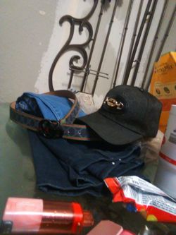 Gucci belt and hat